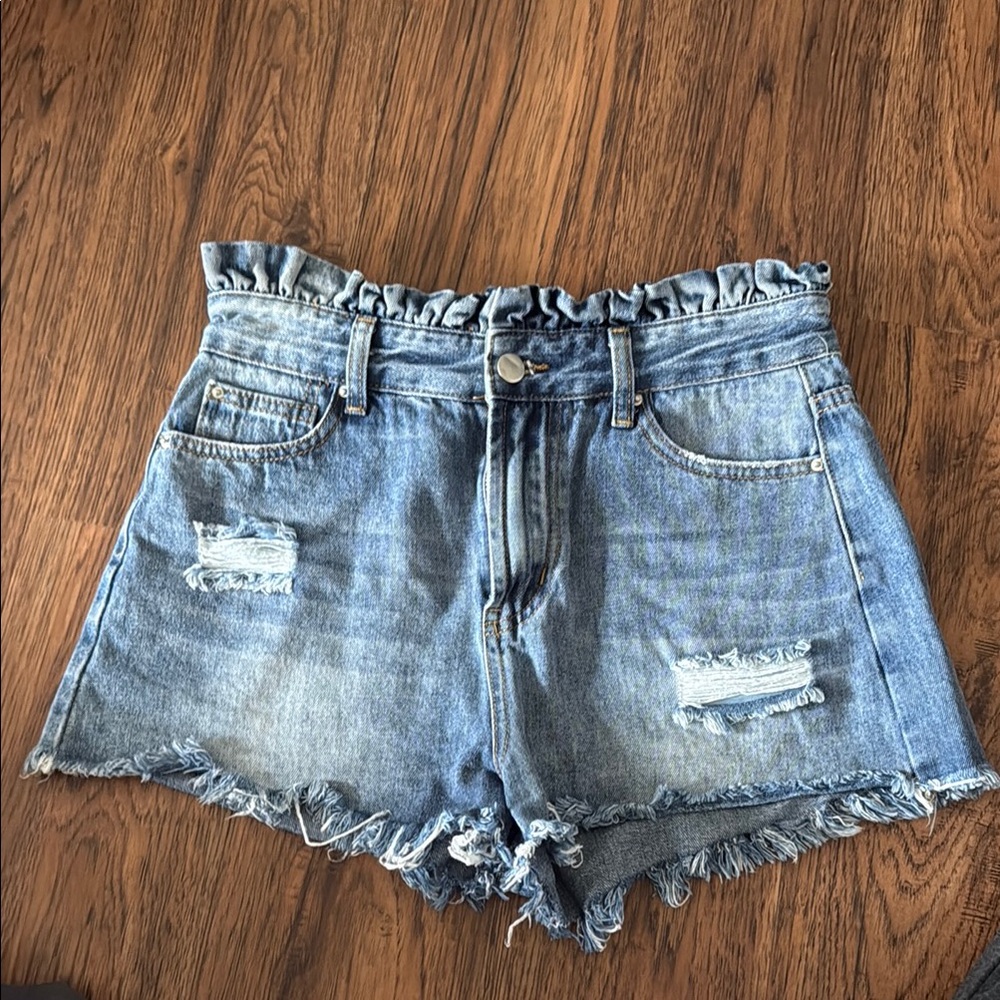 Hayden Denim high waisted Ruffle-Trim Women's Shorts